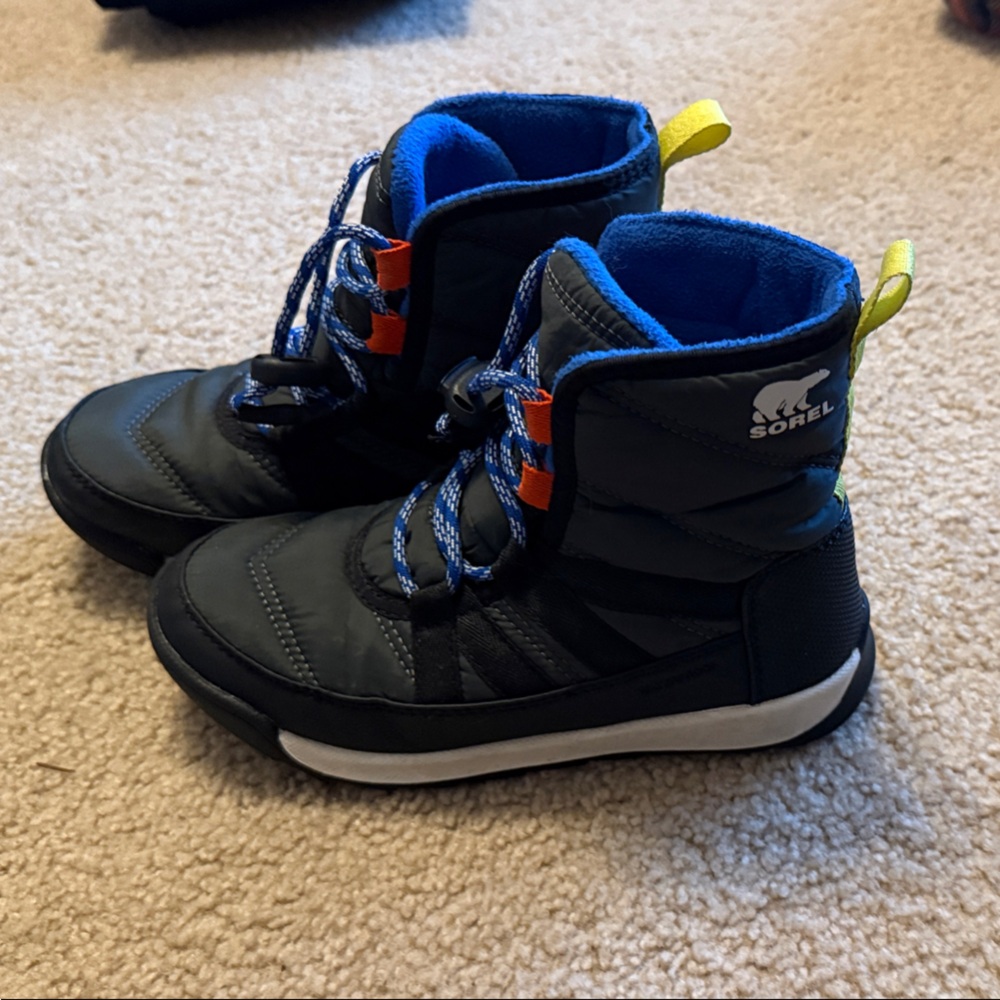 Sorel Kids' Black and Blue Snow Boots
